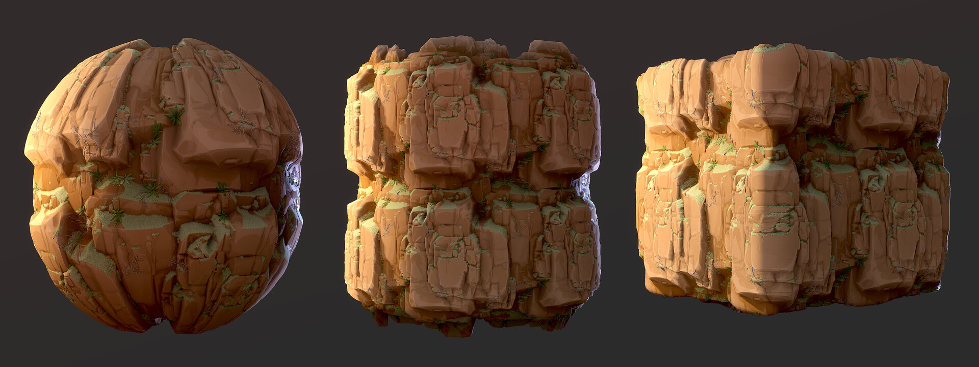 棕色小草悬崖岩石（卡通风格化）.sbs