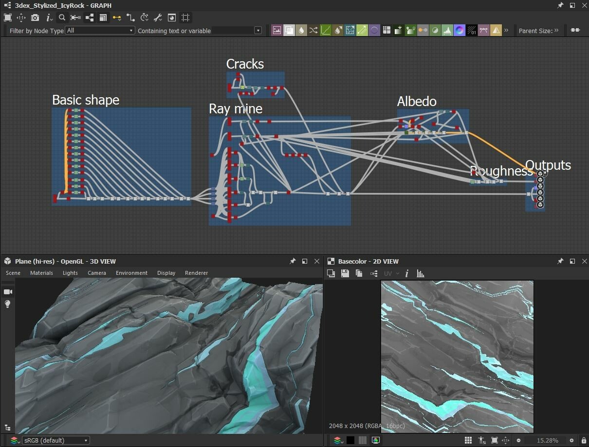 冰矿石岩石地形地表山体（卡通风格化）.sbs