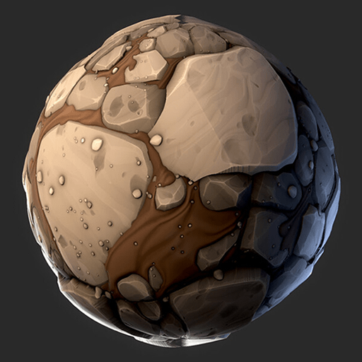 碎石泥土地面材质（卡通风格化）.sbs