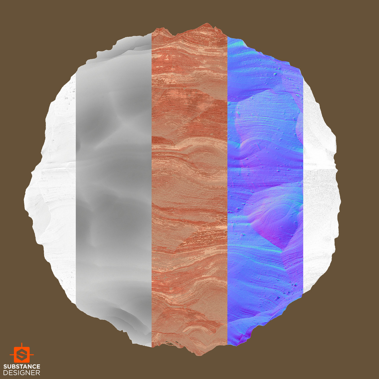 沙漠岩石地形地表山体（卡通风格化）.sbs