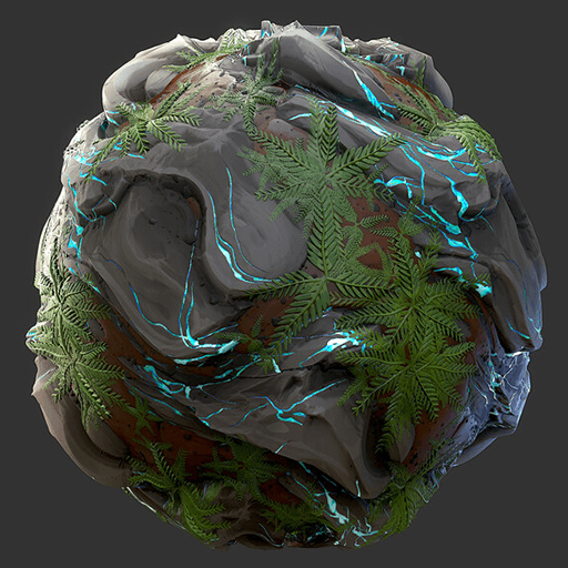 青苔石头材质（卡通风格化）.sbs