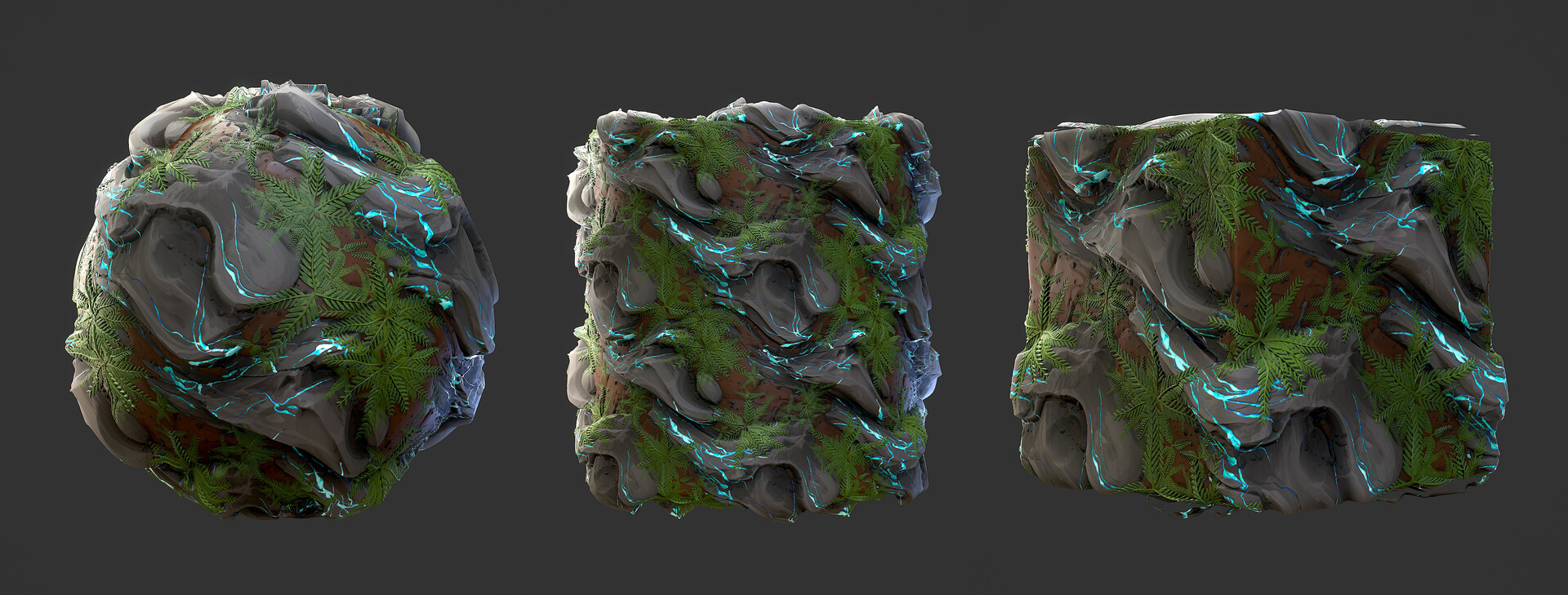 青苔石头材质（卡通风格化）.sbs