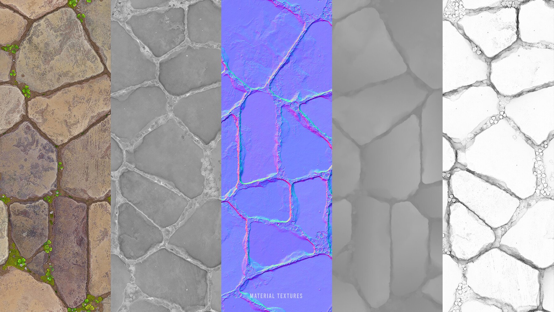 碎裂地砖缝隙长草地面（写实）.sbs