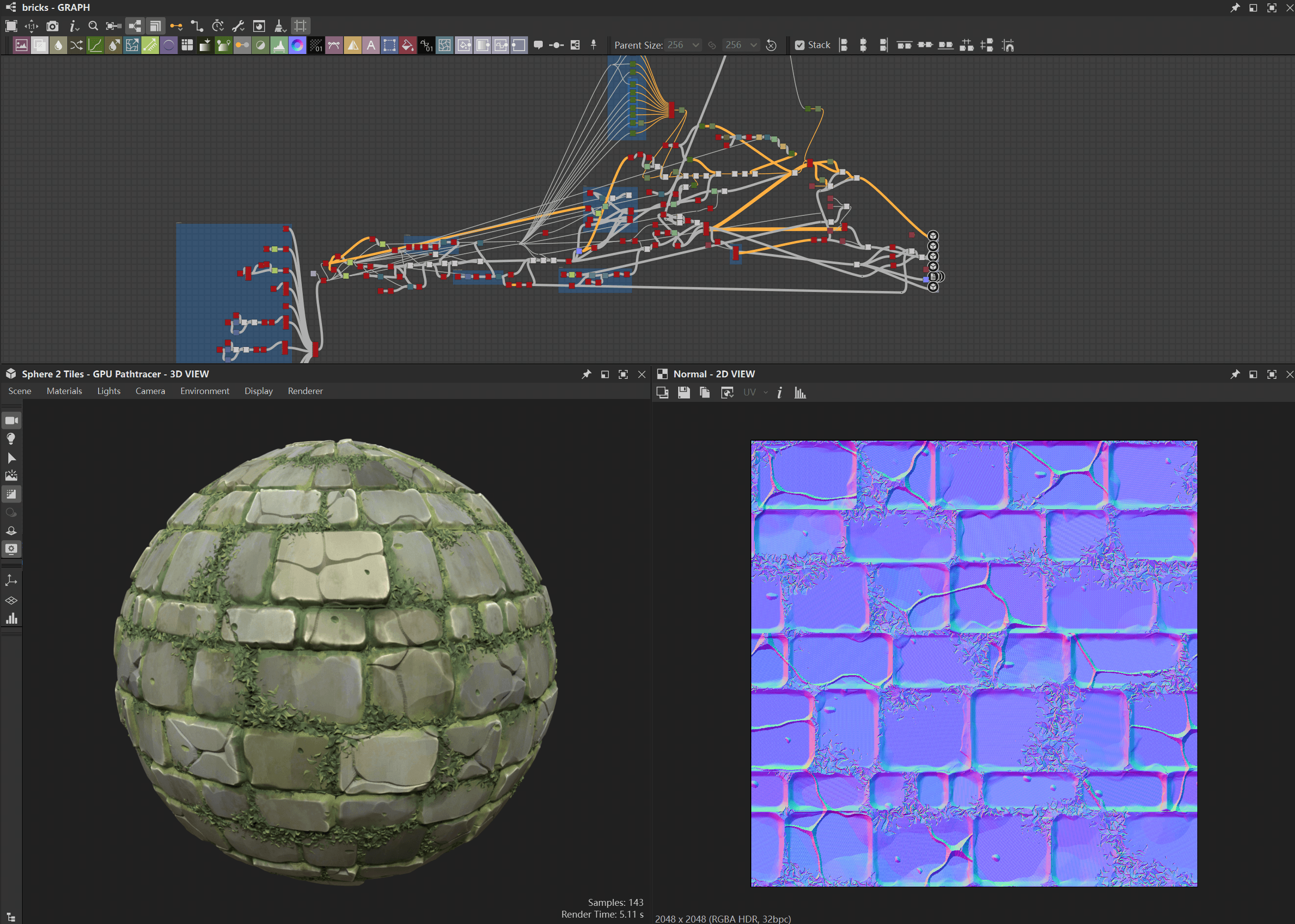 裂缝瓷砖草地材质（风格化）.sbs